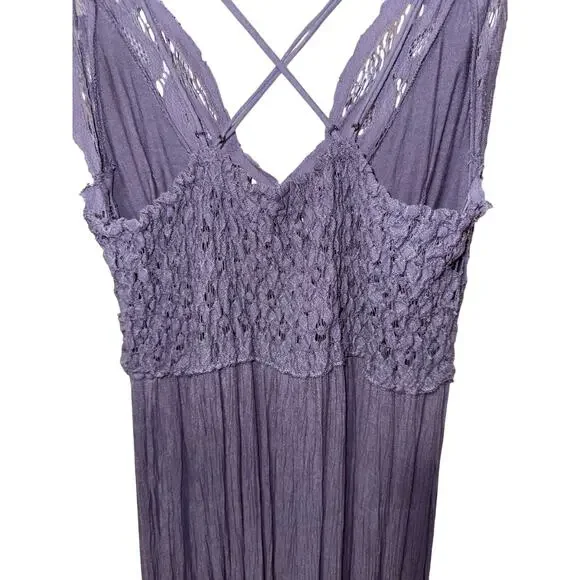 Free People Adella Lace Maxi Dress Slate Gray XS - Picture 8 of 12